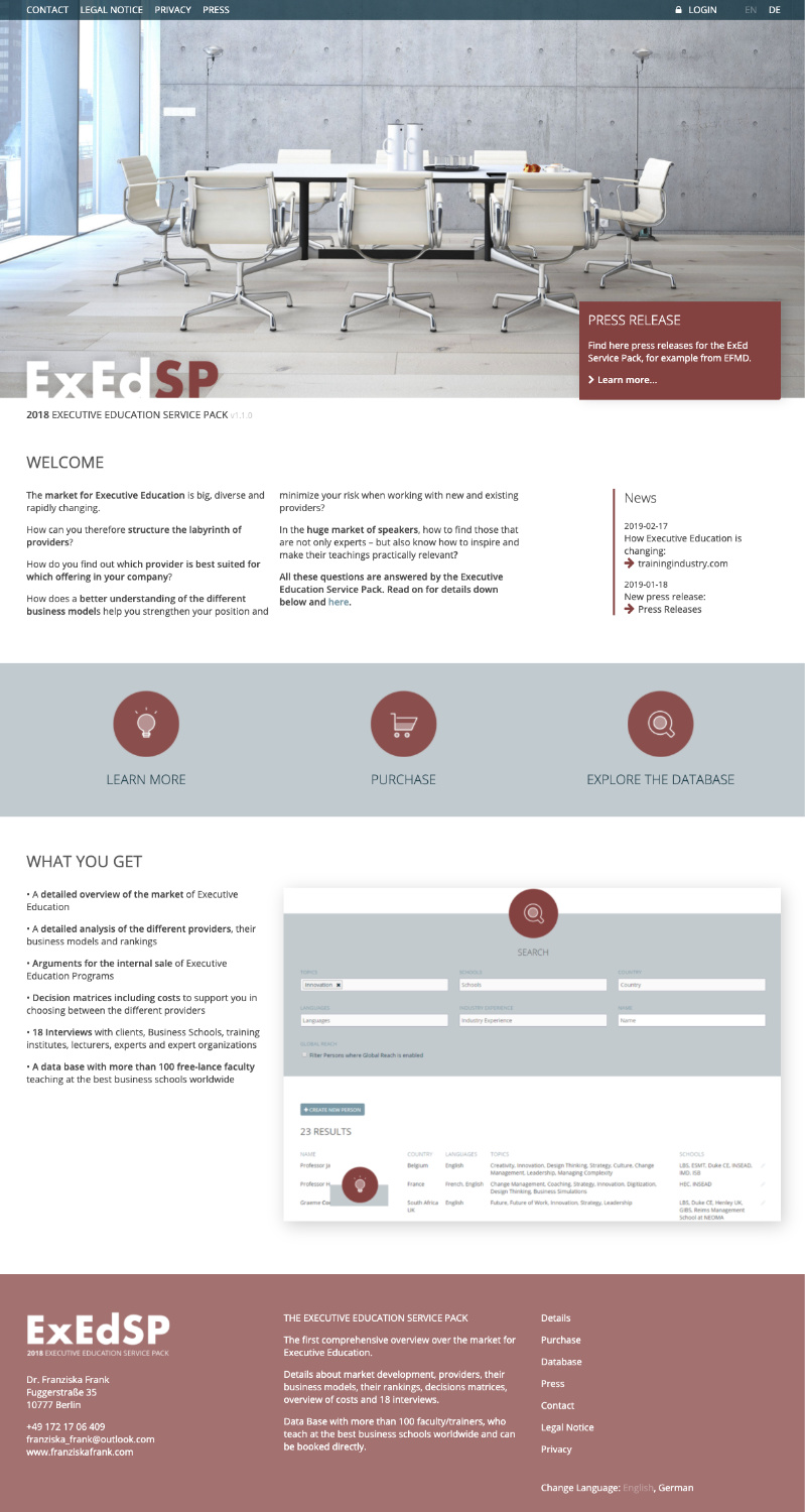 Screenshot ExedSP-Datenbank